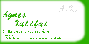agnes kulifai business card